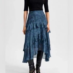 Veronica Beard Graeme Silk Midi Skirt 6